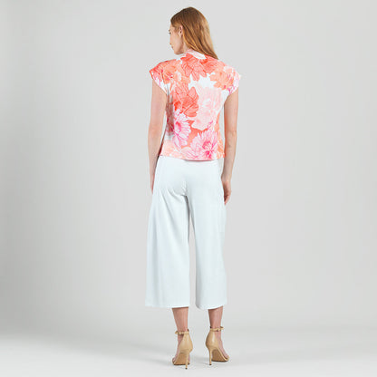 Butter Knit - Drape Neck Loop Front Top - Sunset Petals - Final Sale | Clara Sunwoo