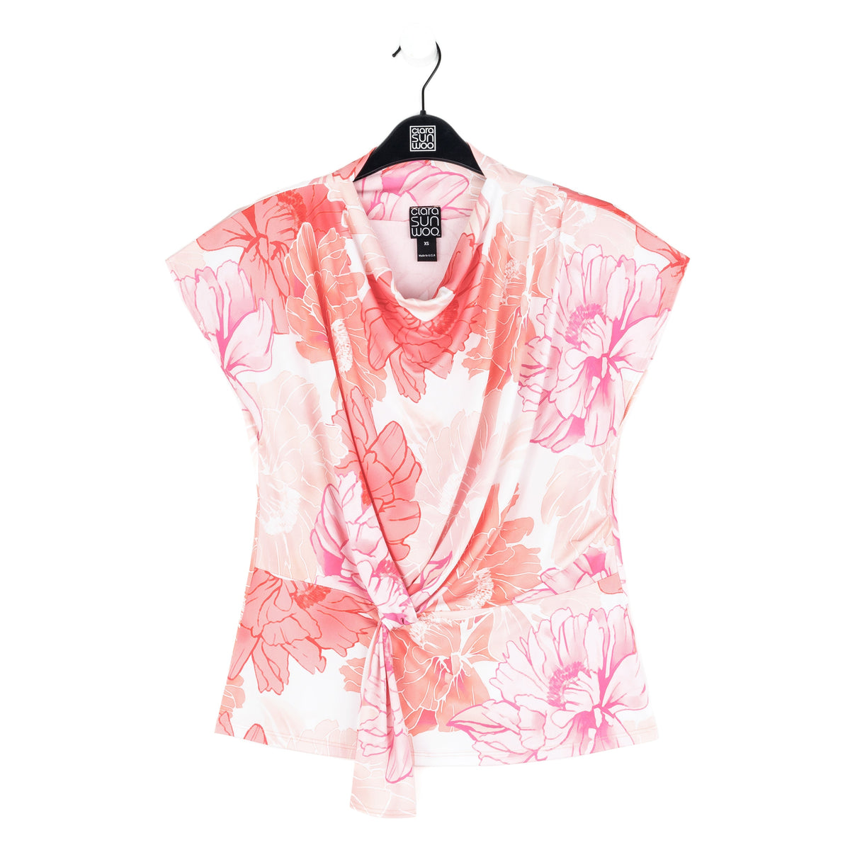 Butter Knit - Drape Neck Loop Front Top - Sunset Petals - Final Sale | Clara Sunwoo