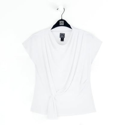 Drape Neck Loop Front Top - White - Final Sale | Clara Sunwoo