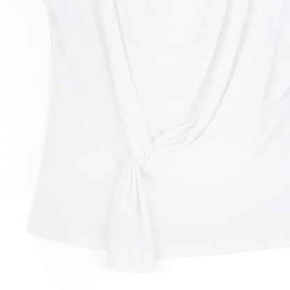 Drape Neck Loop Front Top - White - Final Sale | Clara Sunwoo