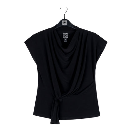 Drape Neck Loop Front Top - Black - Final Sale | Clara Sunwoo