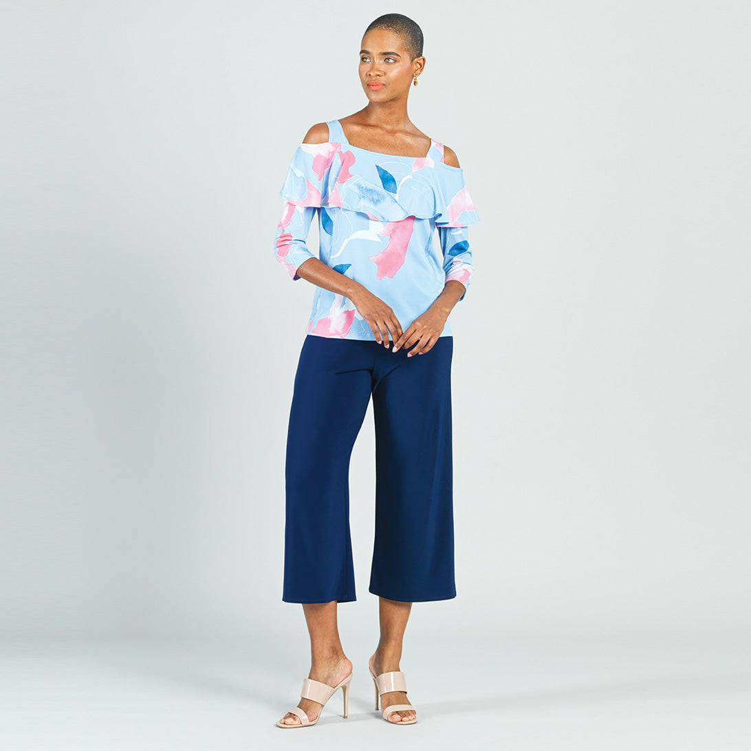 Open Shoulder Ruffle Top - Floral Sketch - Final Sale! | Clara Sunwoo