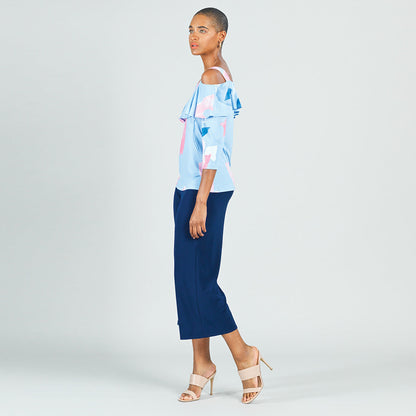 Open Shoulder Ruffle Top - Floral Sketch - Final Sale! | Clara Sunwoo