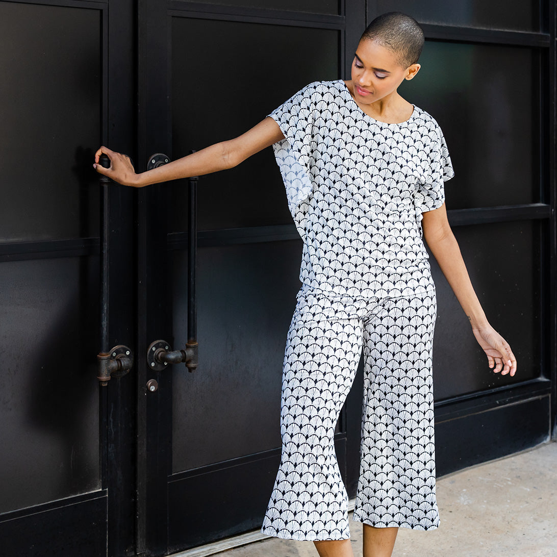 Butter Knit - Flutter Sleeve Top - Fan Motif - Final Sale! | Clara Sunwoo