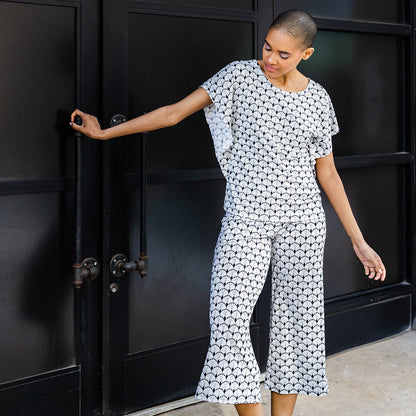 Butter Knit - Flutter Sleeve Top - Fan Motif - Final Sale! | Clara Sunwoo