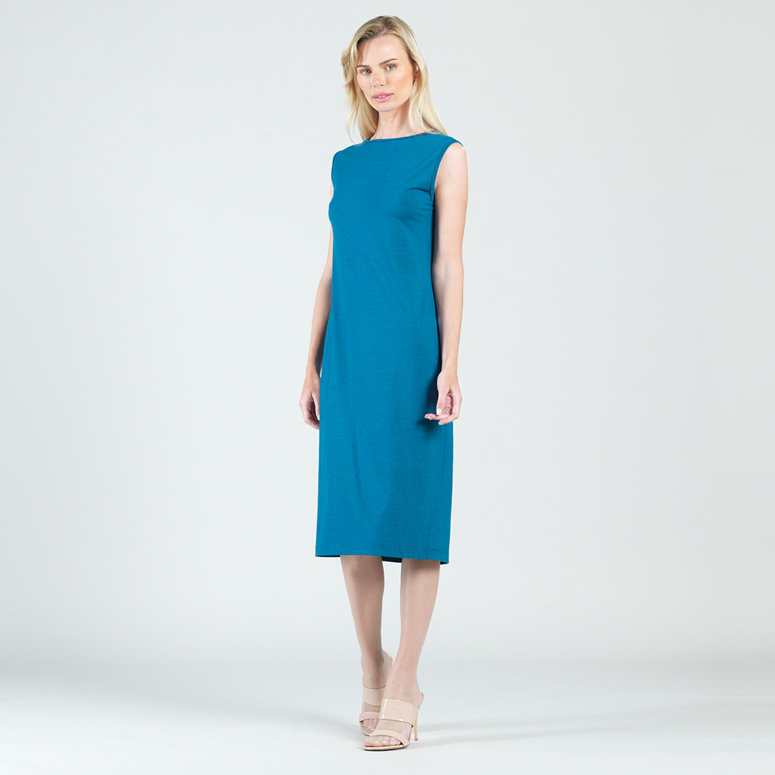 Modal Cotton - Reversible Cut Out Midi Dress - Teal - Final Sale! | Clara Sunwoo