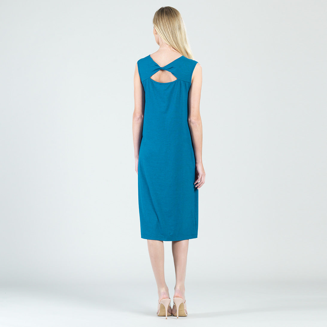 Modal Cotton - Reversible Cut Out Midi Dress - Teal - Final Sale! | Clara Sunwoo