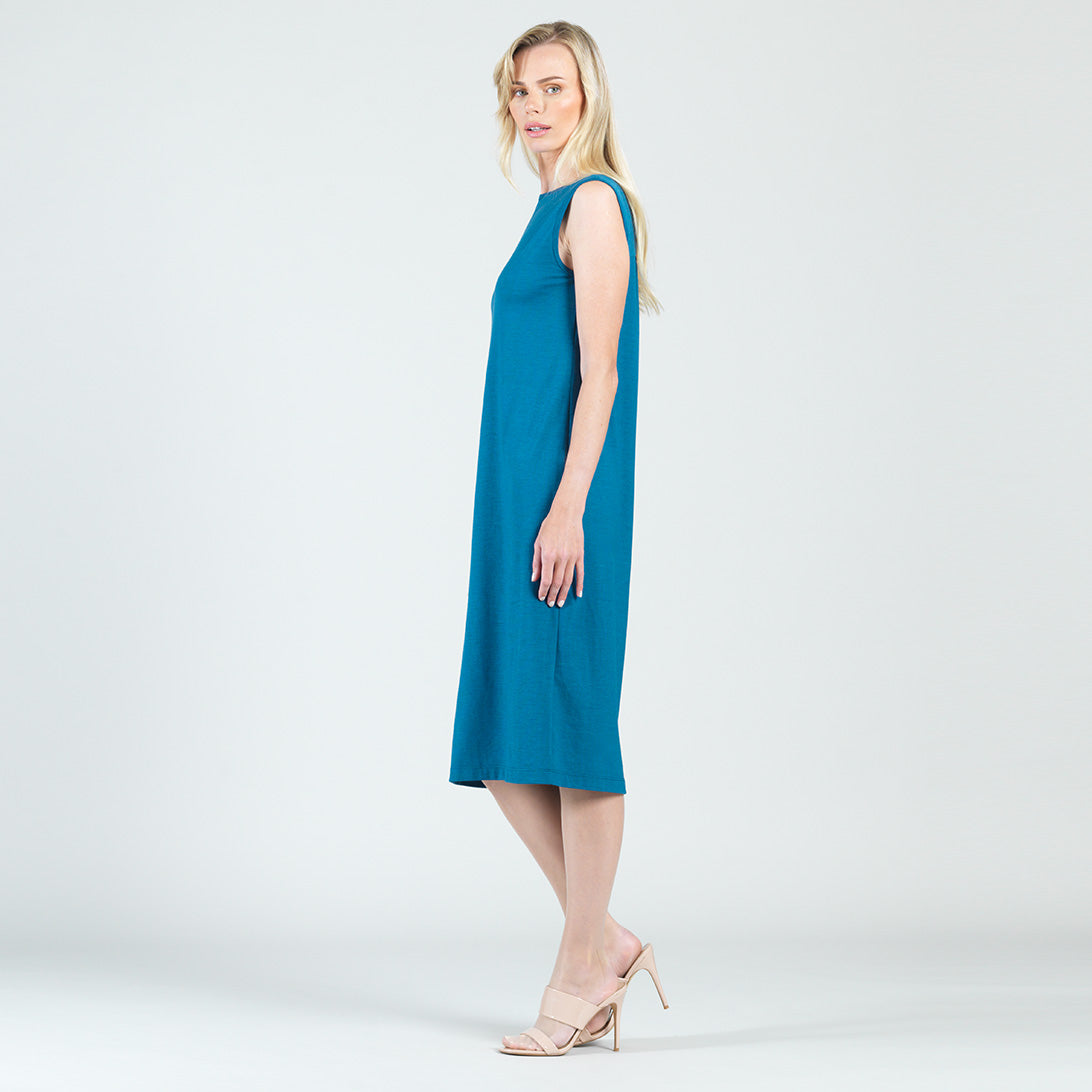 Modal Cotton - Reversible Cut Out Midi Dress - Teal - Final Sale! | Clara Sunwoo