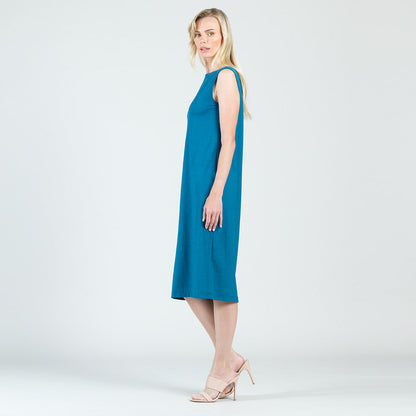 Modal Cotton - Reversible Cut Out Midi Dress - Teal - Final Sale! | Clara Sunwoo