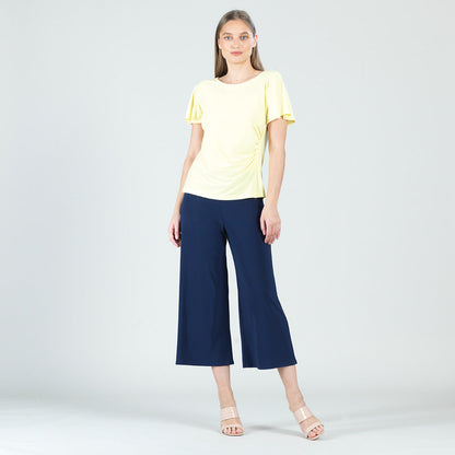 Side Cinched Flounce Sleeve Top - Yellow - Final Sale! | Clara Sunwoo