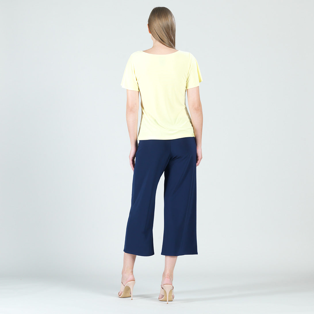 Side Cinched Flounce Sleeve Top - Yellow - Final Sale! | Clara Sunwoo