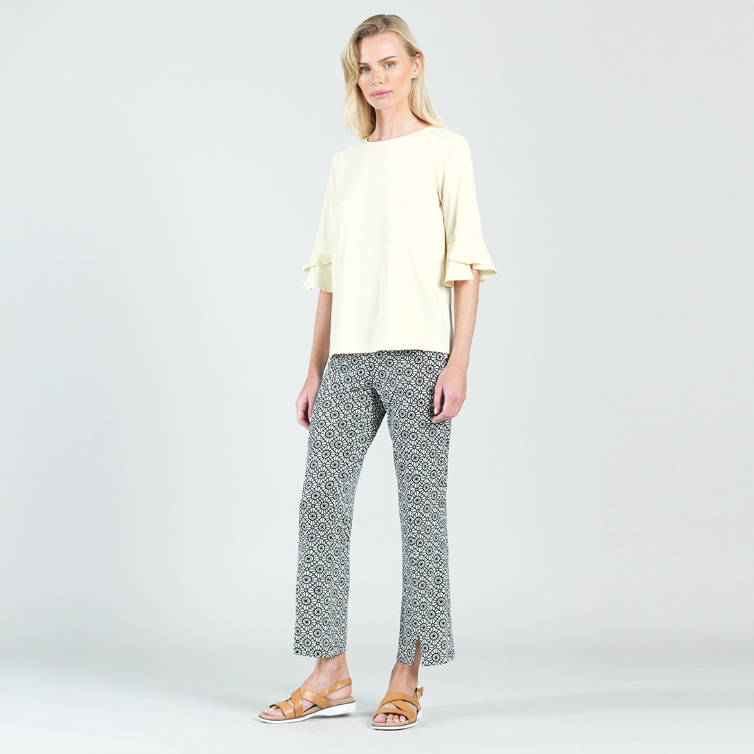 Peach Knit - Tulip Cuff Back Tie Top - Yellow - Final Sale! | Clara Sunwoo