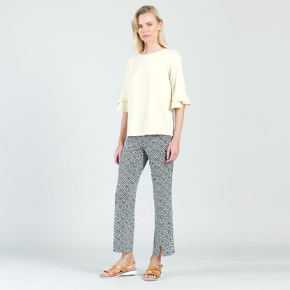 Peach Knit - Tulip Cuff Back Tie Top - Yellow - Final Sale! | Clara Sunwoo
