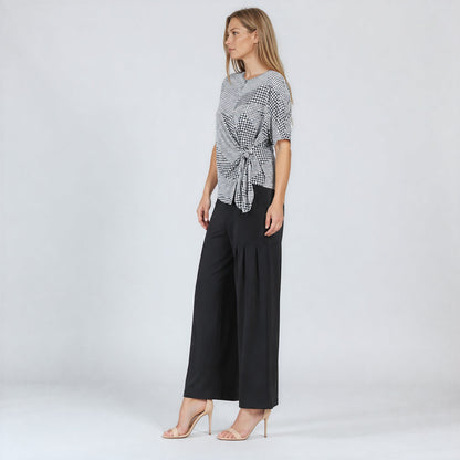 Side Tie Wrap Top - Houndstooth Grid - Final Sale | Clara Sunwoo