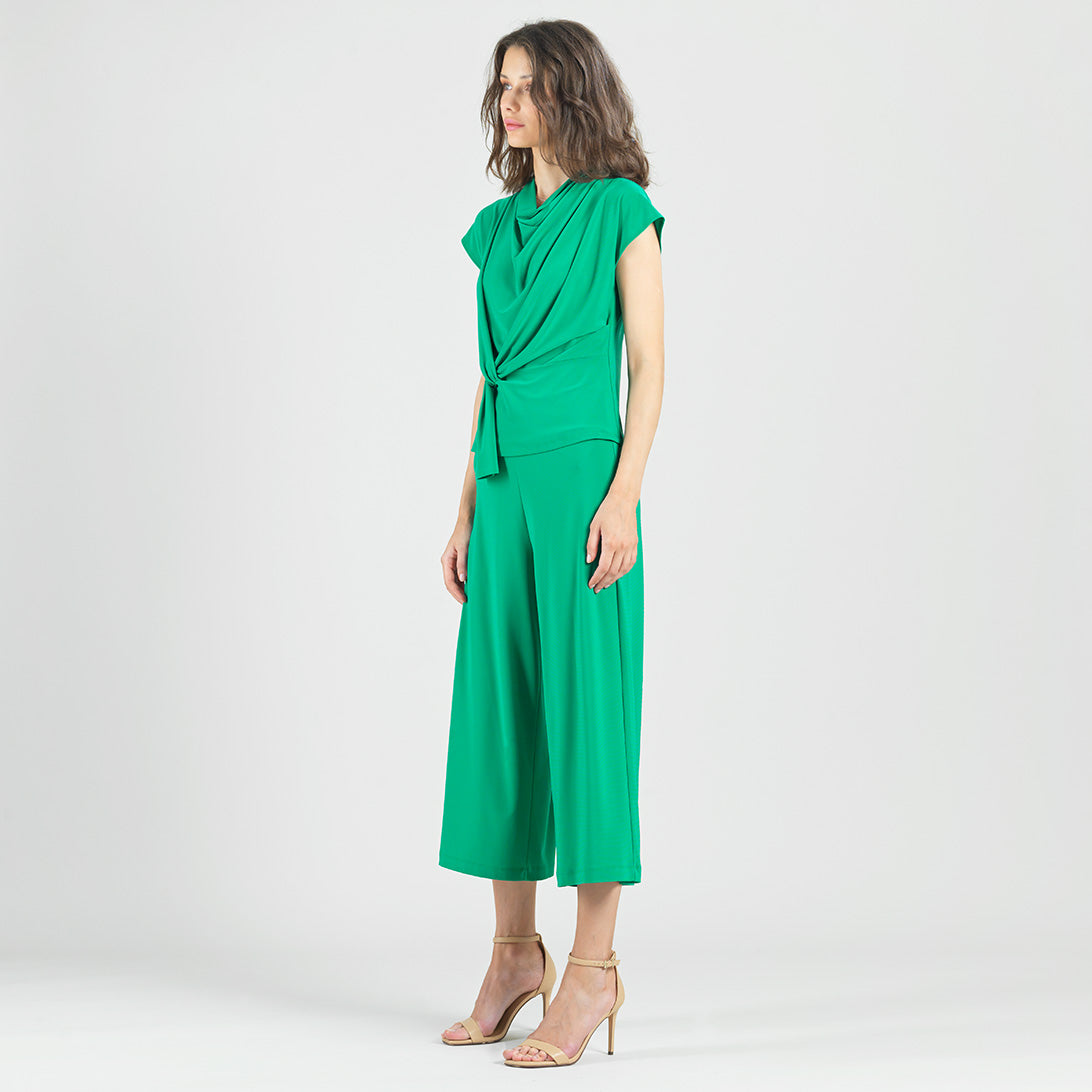 Drape Neck Loop Front Top - Emerald - Final Sale | Clara Sunwoo