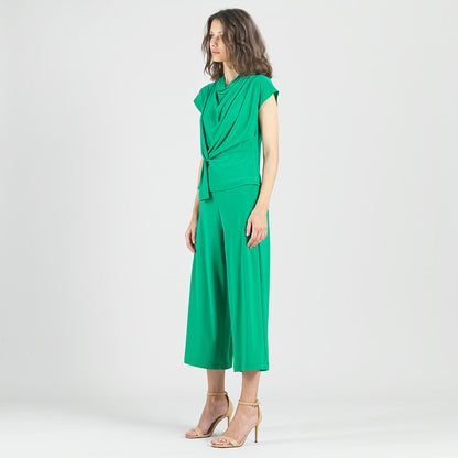 Drape Neck Loop Front Top - Emerald - Final Sale | Clara Sunwoo