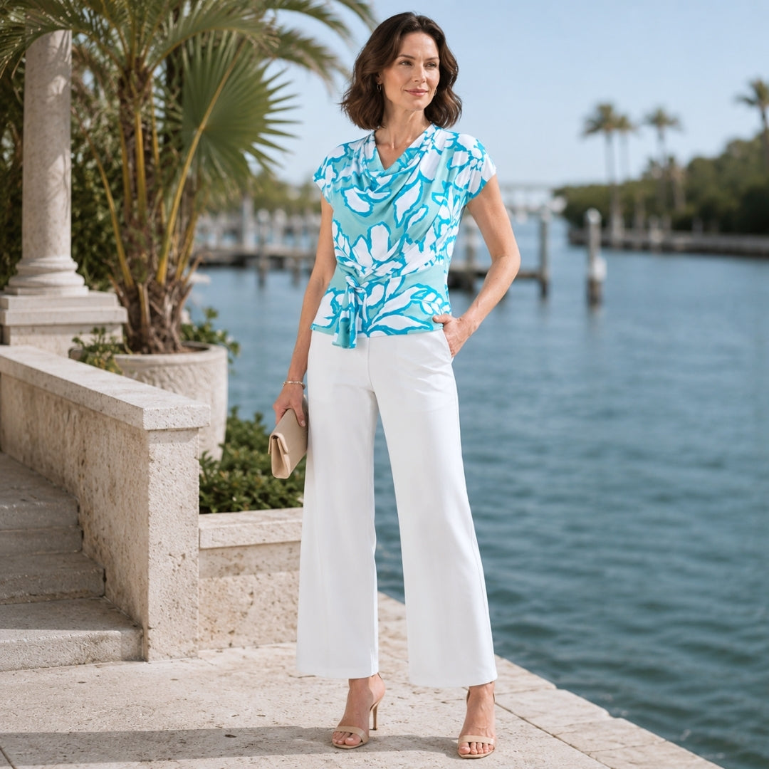 Drape Neck Loop Front Top - Paradise Petal - Final Sale | Clara Sunwoo