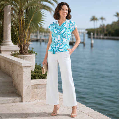 Drape Neck Loop Front Top - Paradise Petal - Final Sale | Clara Sunwoo