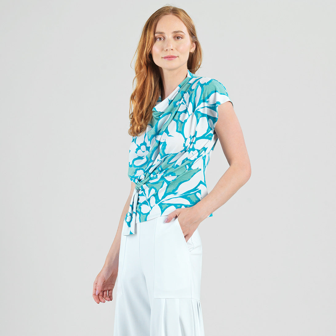 Drape Neck Loop Front Top - Paradise Petal - Final Sale | Clara Sunwoo