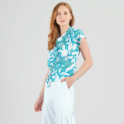 Drape Neck Loop Front Top - Paradise Petal - Final Sale | Clara Sunwoo