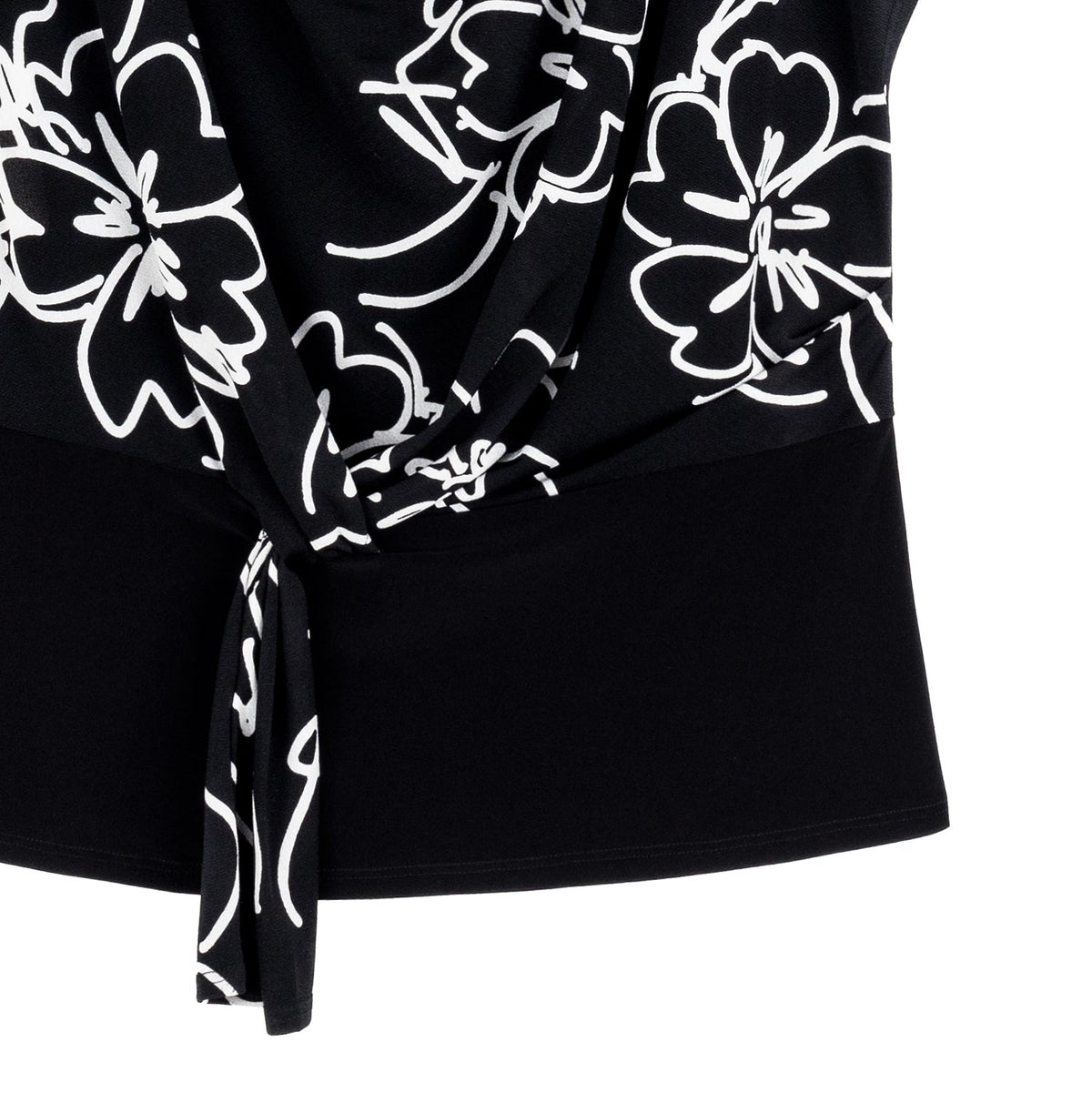 Crepe Knit - Drape Neck Loop Front Top - Blossom Sketch - Final Sale | Clara Sunwoo