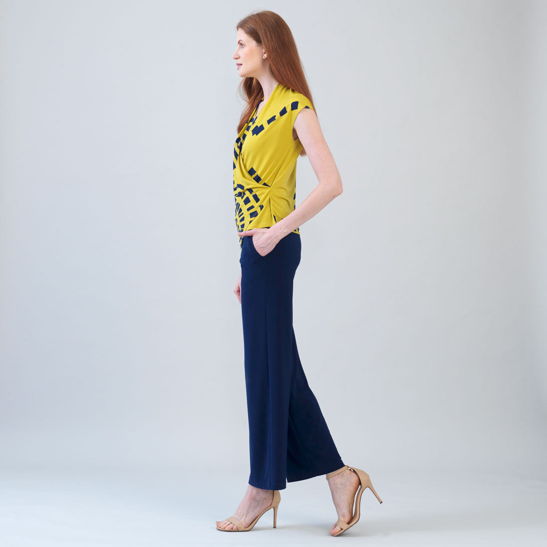Crossover Faux Wrap Top - Track Line - Final Sale | Clara Sunwoo
