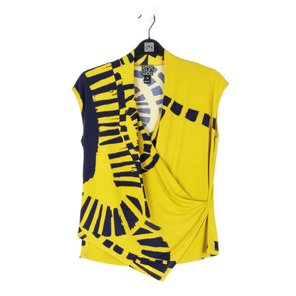 Crossover Faux Wrap Top - Track Line - Final Sale | Clara Sunwoo