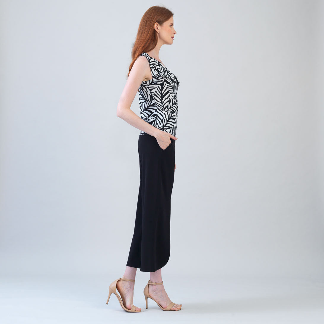 Ribbon One Shoulder Ruffle Neckline Top - Leaf Stripe - Final Sale! | Clara Sunwoo