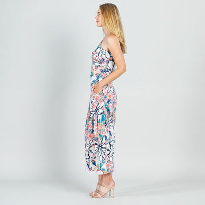 Butter Knit - Ribbon One Shoulder Ruffle Neckline Top - Water Floral - Final Sale! | Clara Sunwoo