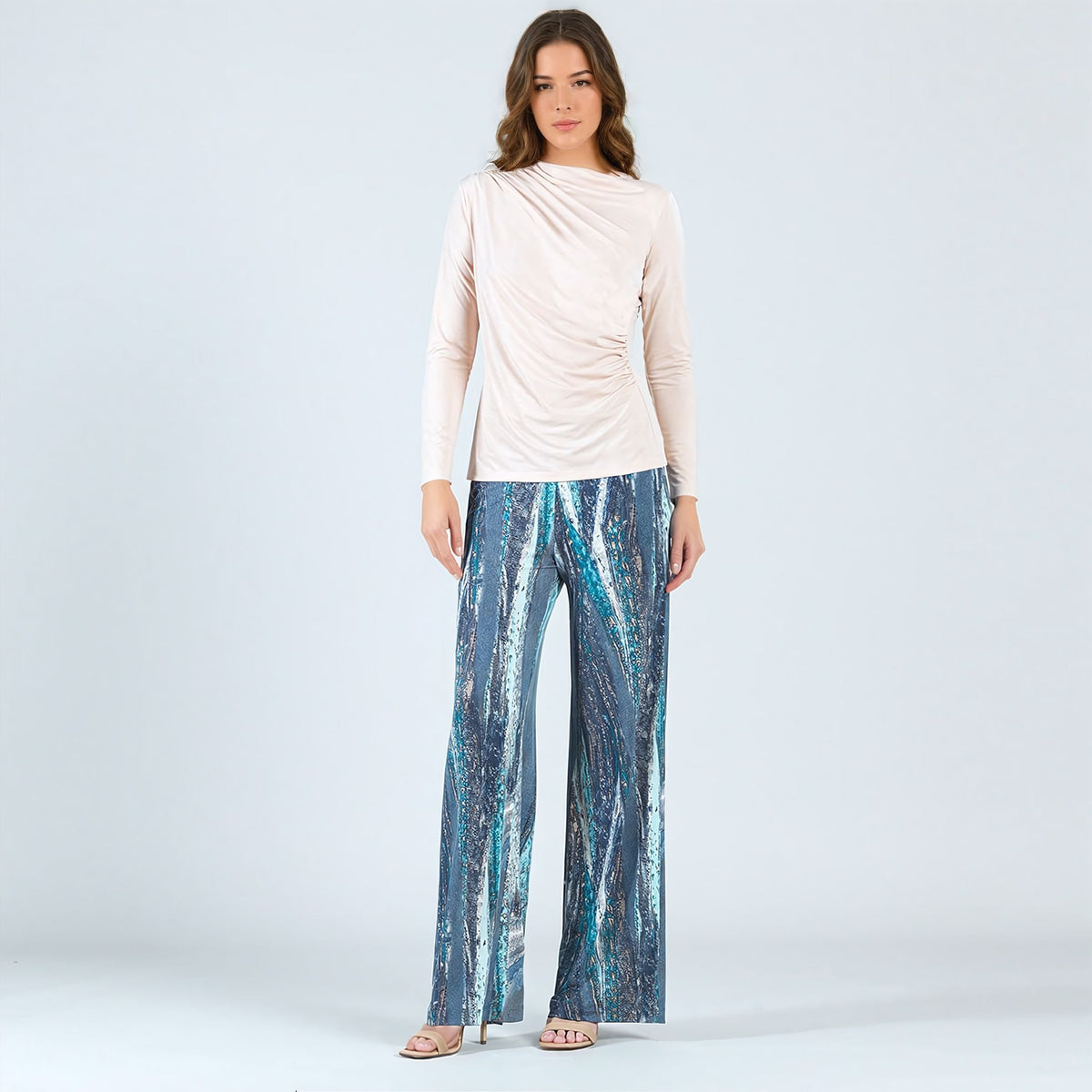 Peach Knit - Ruched Drape Top - Peach - Final Sale! | Clara Sunwoo