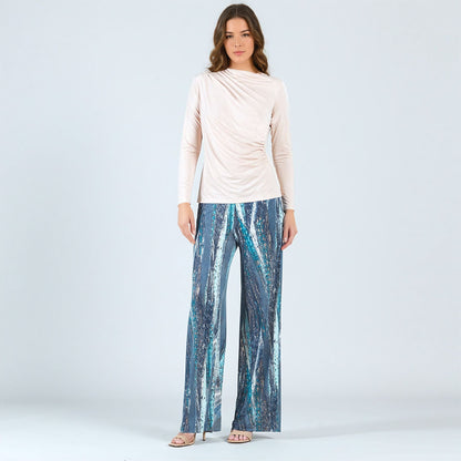 Peach Knit - Ruched Drape Top - Peach - Final Sale! | Clara Sunwoo