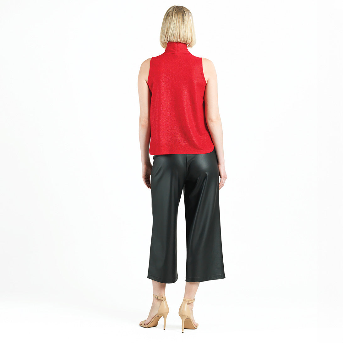Glimmer Speck - Mock Neck-Tie Detail Top - Red - Final Sale! | Clara Sunwoo