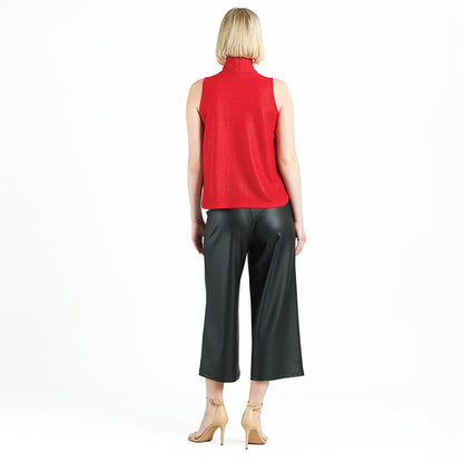 Glimmer Speck - Mock Neck-Tie Detail Top - Red - Final Sale! | Clara Sunwoo