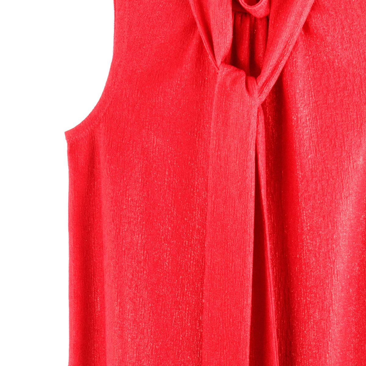 Glimmer Speck - Mock Neck-Tie Detail Top - Red - Final Sale! | Clara Sunwoo