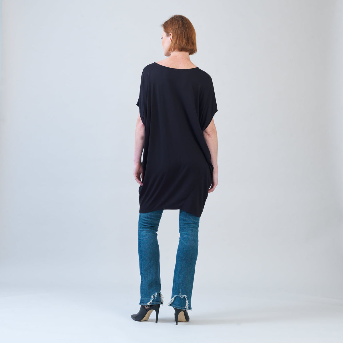 Rayon-Ponte Knit - Architectural Pocket Tunic - Black - Final Sale! | Clara Sunwoo