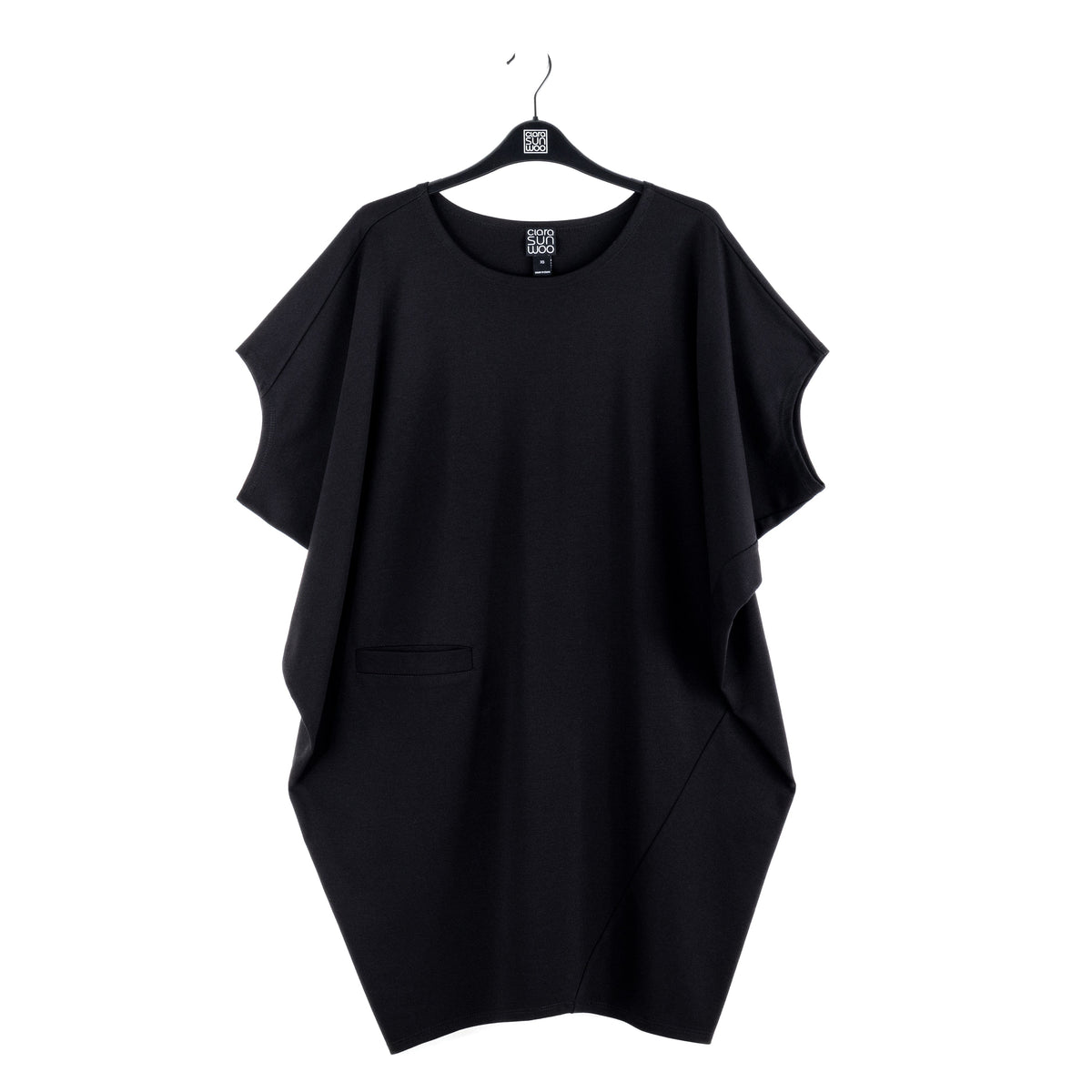 Rayon-Ponte Knit - Architectural Pocket Tunic - Black - Final Sale! | Clara Sunwoo