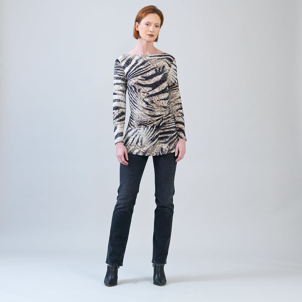 Side Twist Tunic - Striped Zebra - Final Sale! | Clara Sunwoo