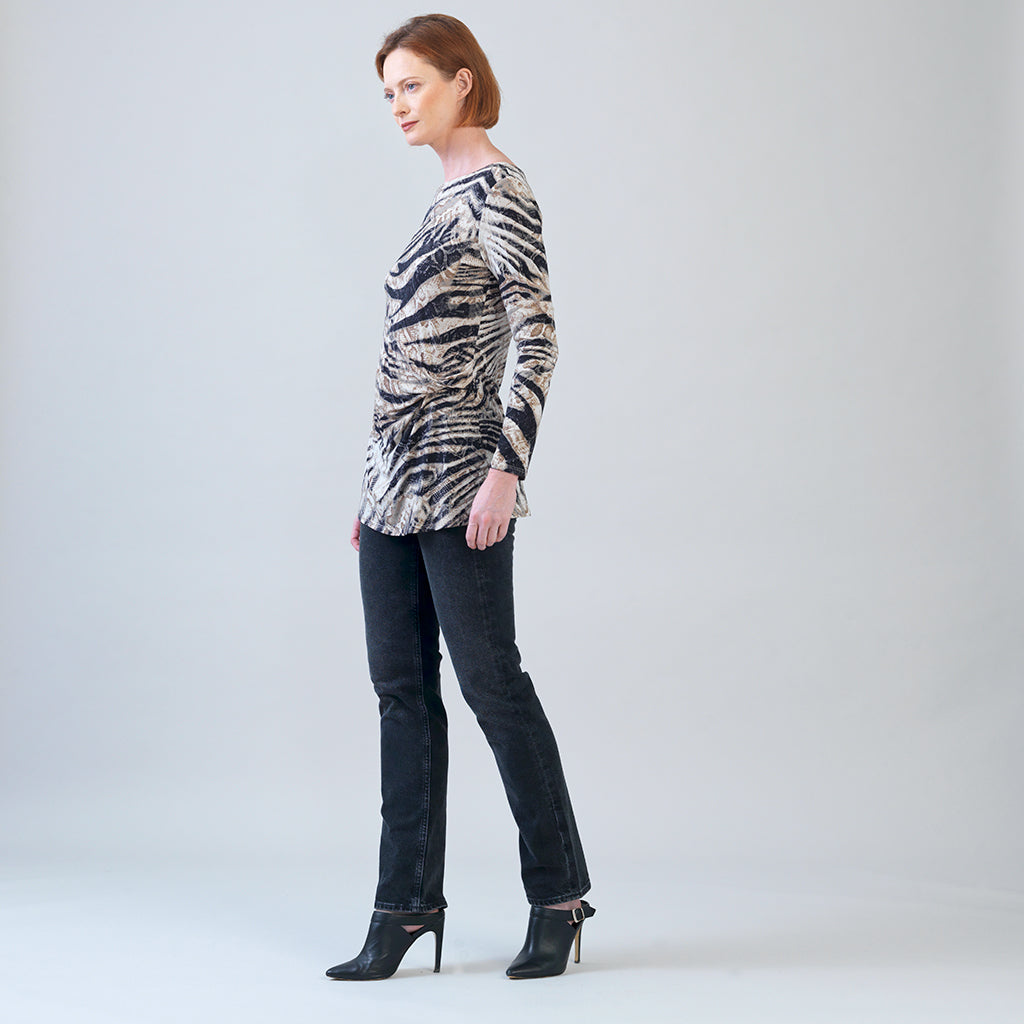 Side Twist Tunic - Striped Zebra - Final Sale! | Clara Sunwoo