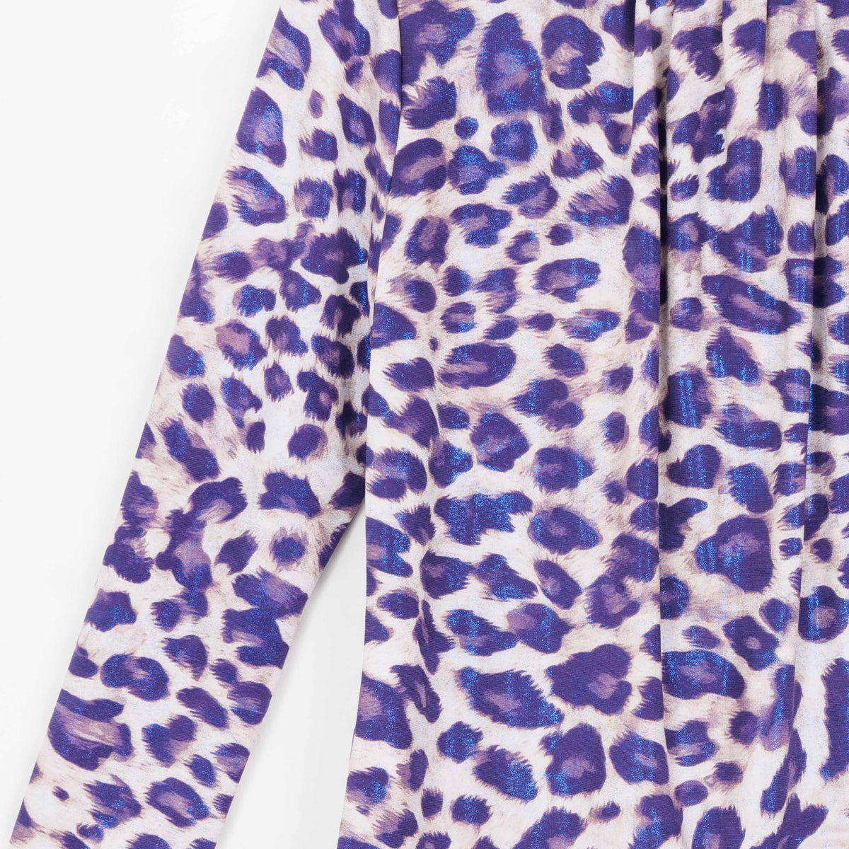 Foil Knit - Mock Neck Pleated Detail Top - Plum Cheetah - Final Sale | Clara Sunwoo