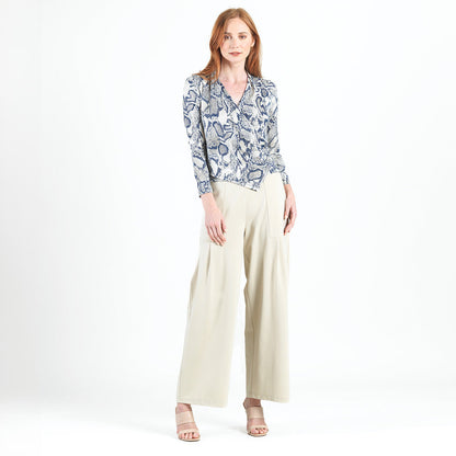 Butter Knit - Long Sleeve Crossover Faux Wrap Top - Python Scale - Final Sale! | Clara Sunwoo