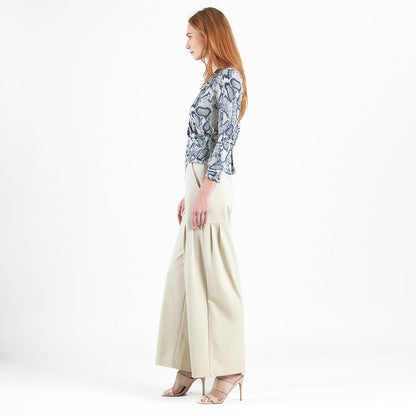 Butter Knit - Long Sleeve Crossover Faux Wrap Top - Python Scale - Final Sale! | Clara Sunwoo