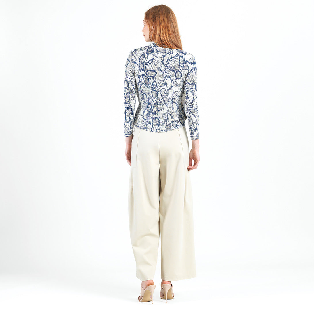 Butter Knit - Long Sleeve Crossover Faux Wrap Top - Python Scale - Final Sale! | Clara Sunwoo