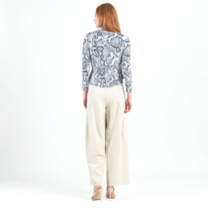 Butter Knit - Long Sleeve Crossover Faux Wrap Top - Python Scale - Final Sale! | Clara Sunwoo
