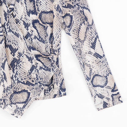 Butter Knit - Long Sleeve Crossover Faux Wrap Top - Python Scale - Final Sale! | Clara Sunwoo