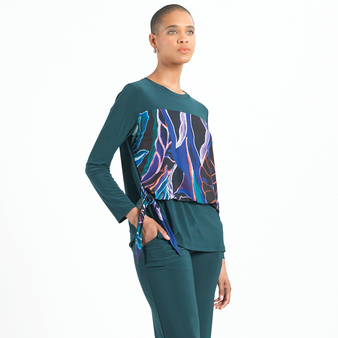 Blouson Overlay Side Tie Detail Top - Petal Sketch - Final Sale! | Clara Sunwoo
