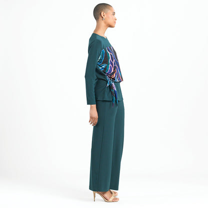 Blouson Overlay Side Tie Detail Top - Petal Sketch - Final Sale! | Clara Sunwoo