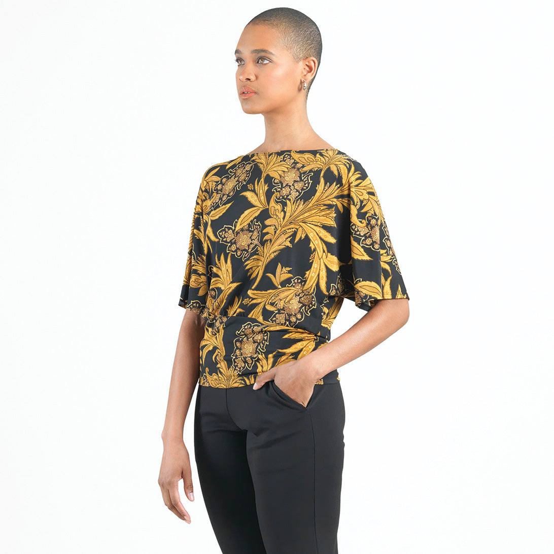 Dolman Half Sleeve Top - Baroque Paisley - Final Sale! | Clara Sunwoo