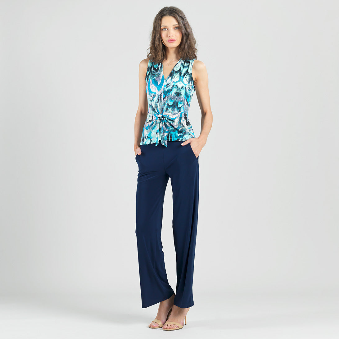Sleeveless V-Neck Center Front Tie Top - Abstract Prism - Final Sale | Clara Sunwoo