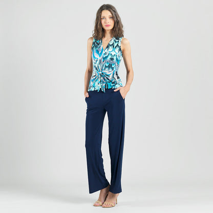 Sleeveless V-Neck Center Front Tie Top - Abstract Prism - Final Sale | Clara Sunwoo