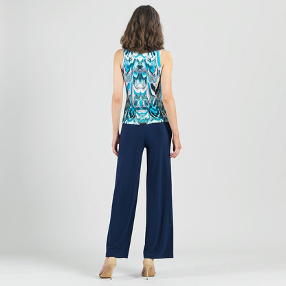 Sleeveless V-Neck Center Front Tie Top - Abstract Prism - Final Sale | Clara Sunwoo